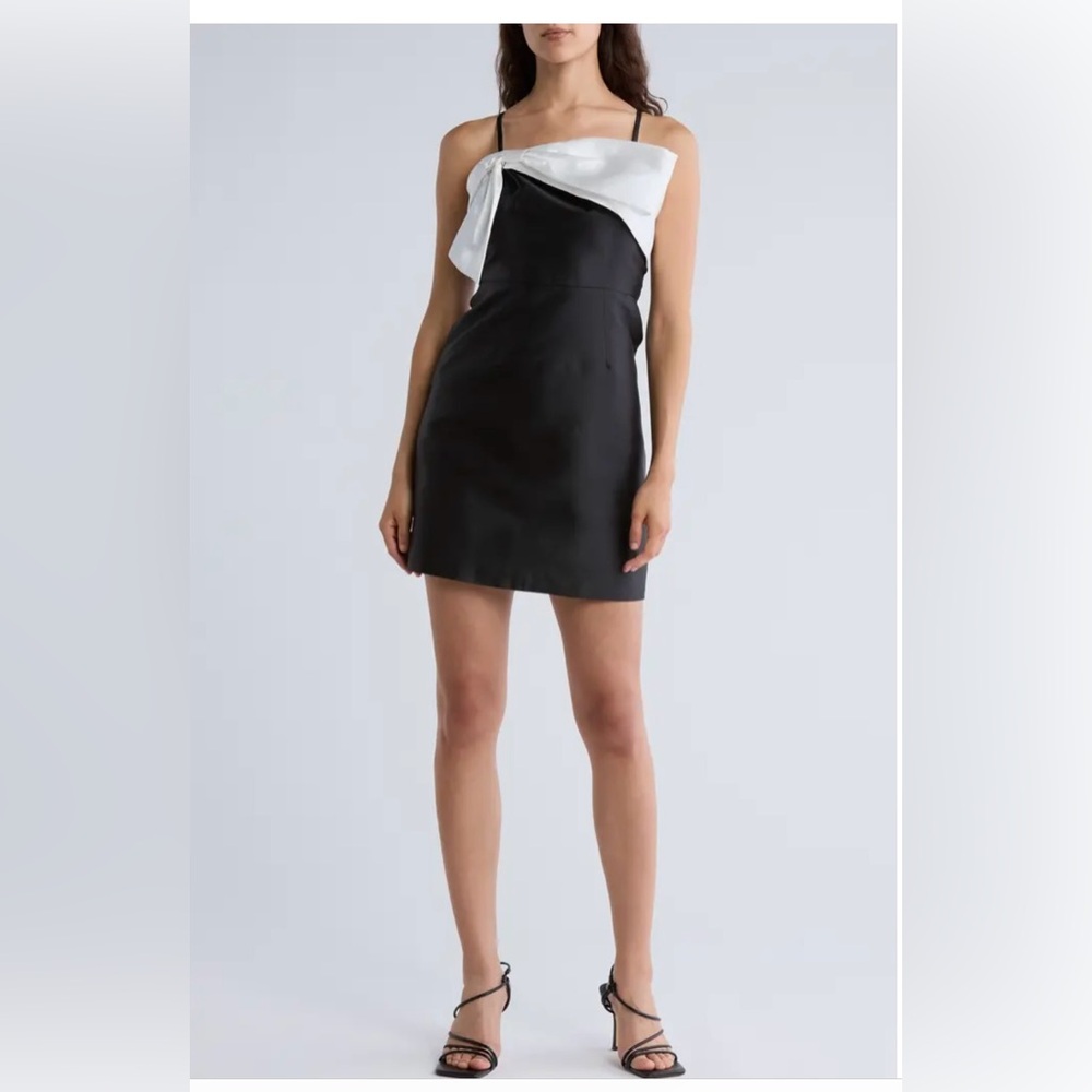 Hutch Serena Bow A Line Black And White Mini Dress Size 10 NWT
